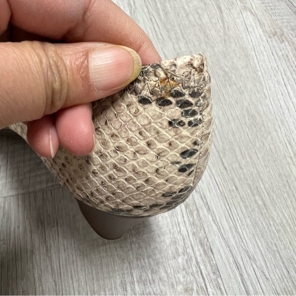 Tory Burch Python Embossed Leather Peep-Toe Wedge… - image 6